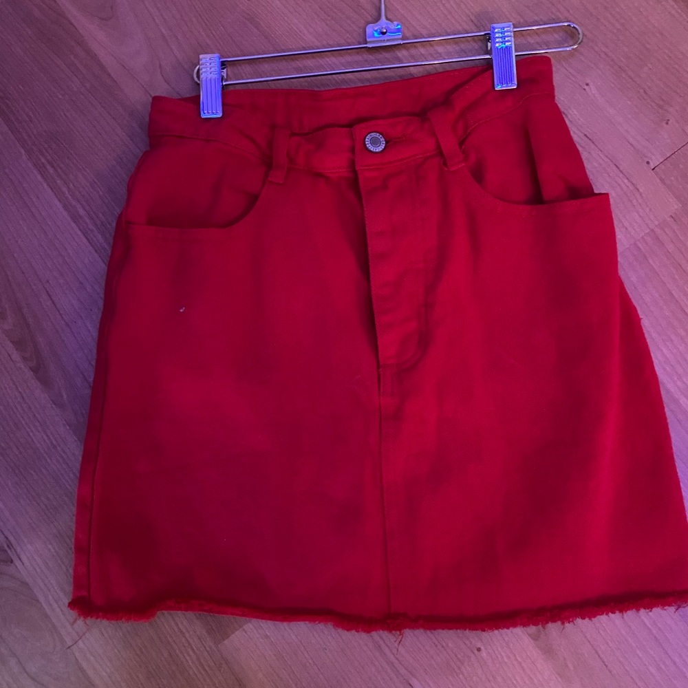 Red Brandy Melville Jean Skirt